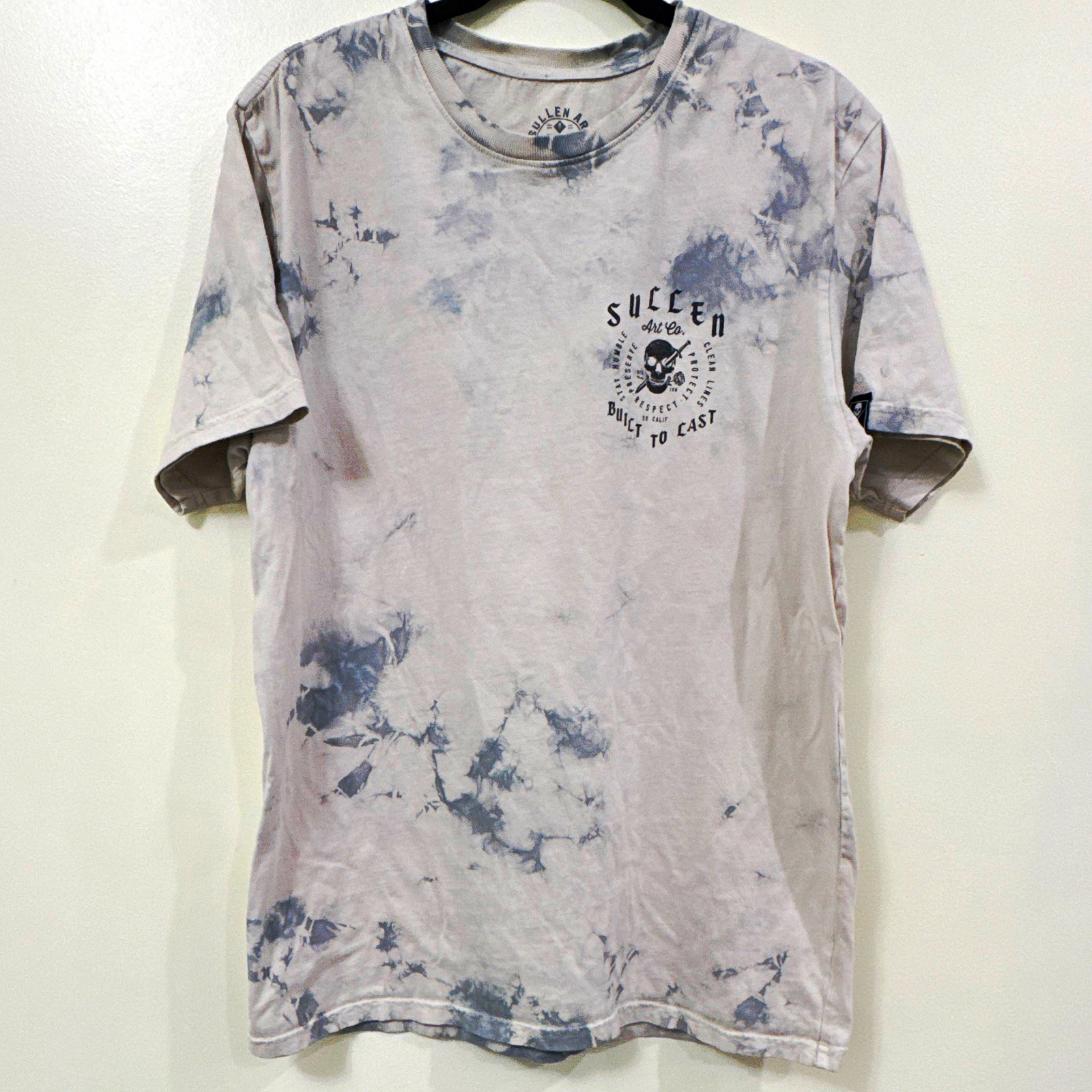 Sullen Art Co. Premium Collective Men\'s Gray Tie Dye Skull Graphic Tee L Sullen Art Co. Premium Collective Men\'s Gray Tie Dye Skull Graphic Tee L