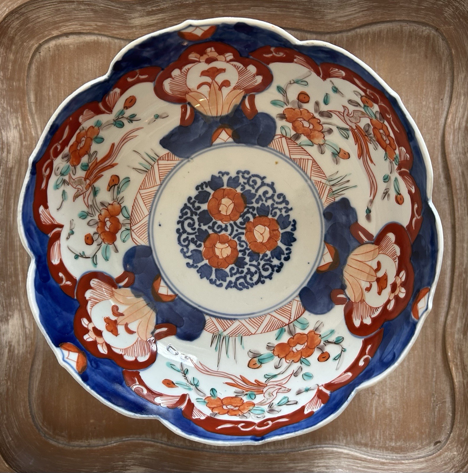 Stunning Antique Japanese Imari Porcelain Scalloped Bowl – 9\
