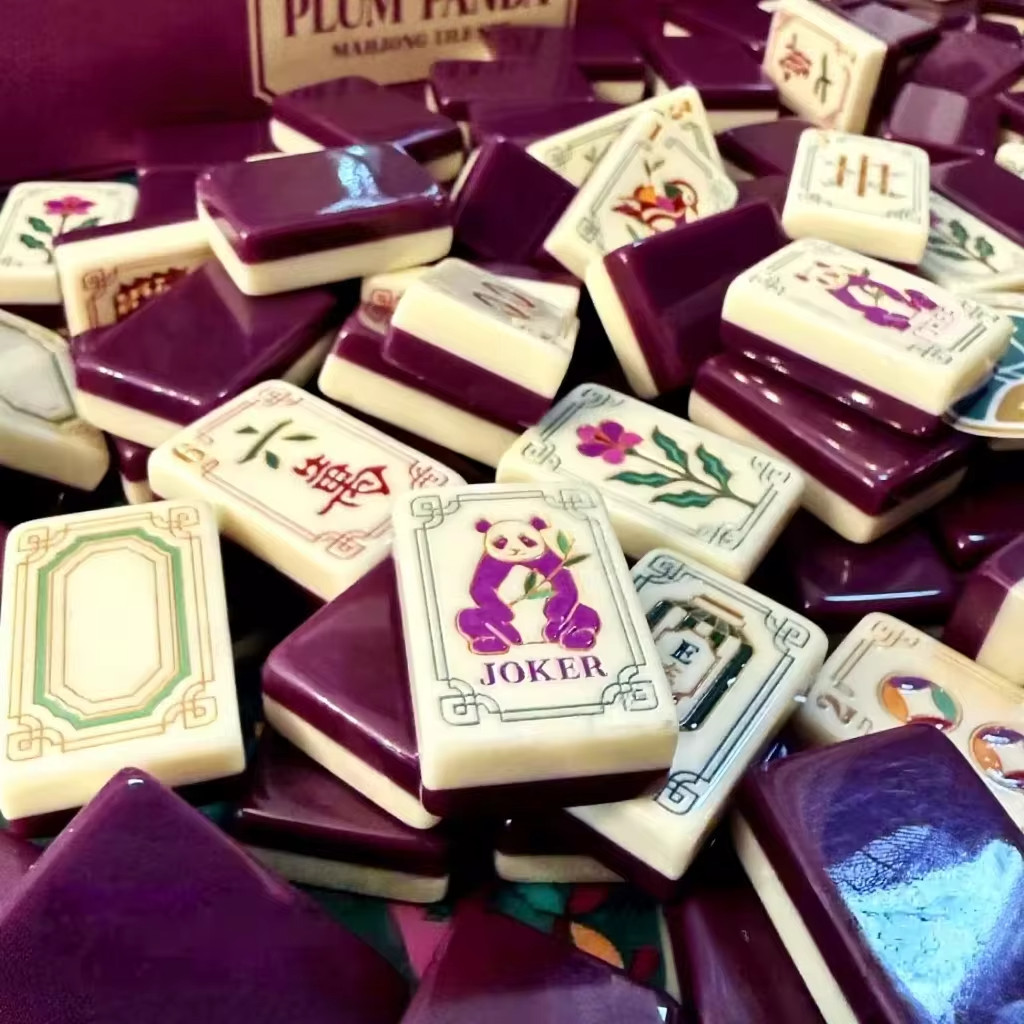 Engraved American Mahjong Tiles  set ,160 Plum Panda