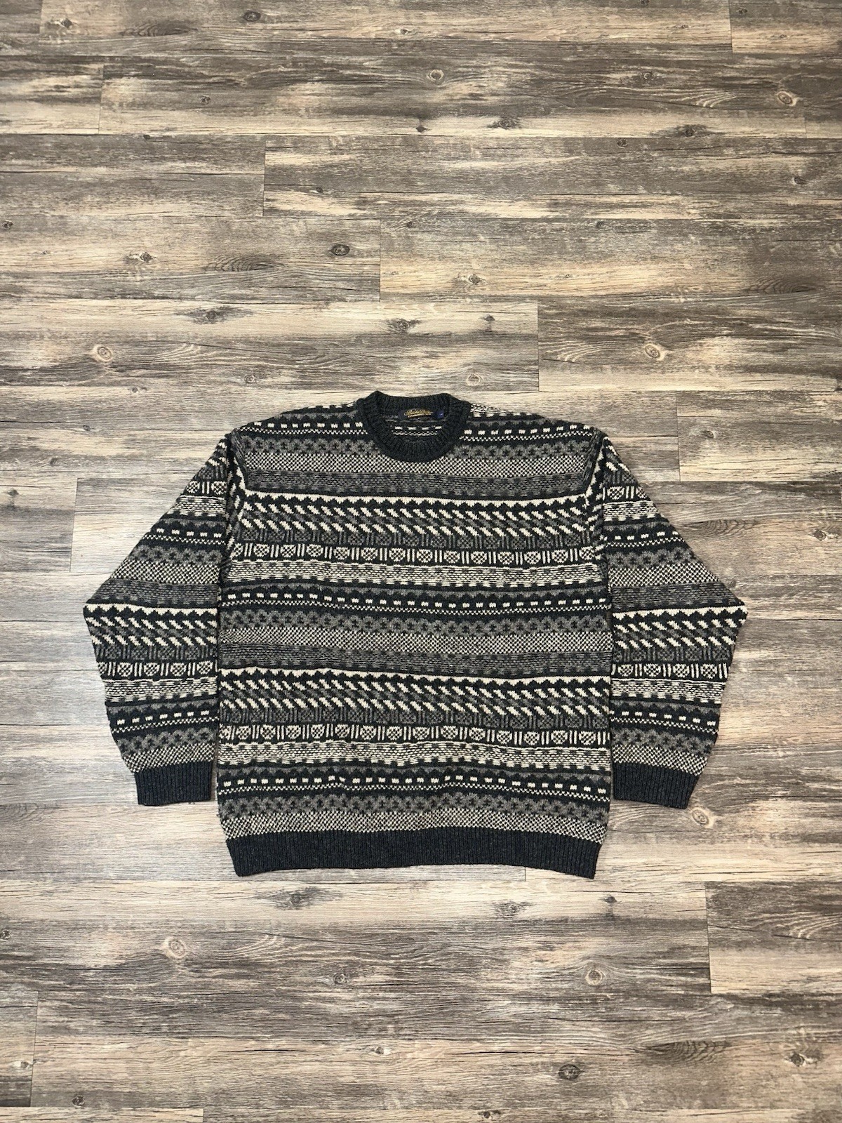 VINTAGE Brooks Brothers Sweater Mens Large Brown 100% Wool Pullover Sweatshirt