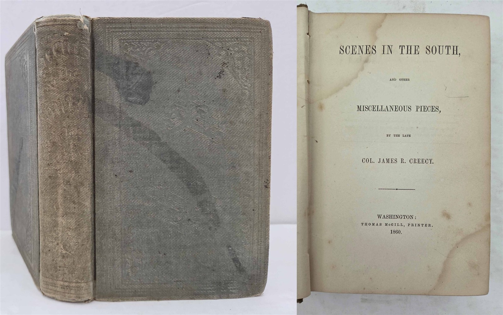 1860 antique SOUTHERN TRAVEL NEW ORLEANS LOUISIANA CREOLE MISSIS CHOCTAW SLAVERY