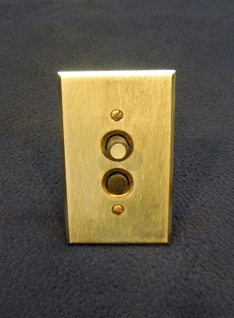 Antique Early Electrical Push Button Wall Light Switch - H&H - Refurbished