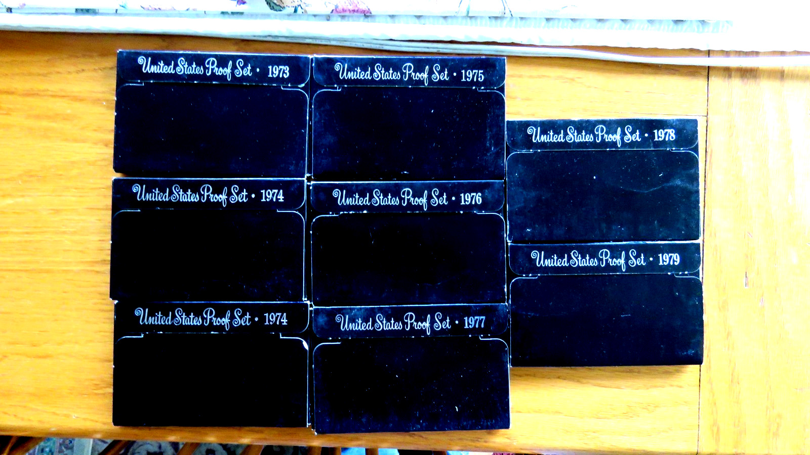 Bulk Lot Eight Proof Sets: 1973s 1974s 1974 s 1975s 1976s 1977s 1978s 1979s B33 Bulk Lot Eight Proof Sets: 1973s 1974s 1974 s 1975s 1976s 1977s 1978s 1979s B33