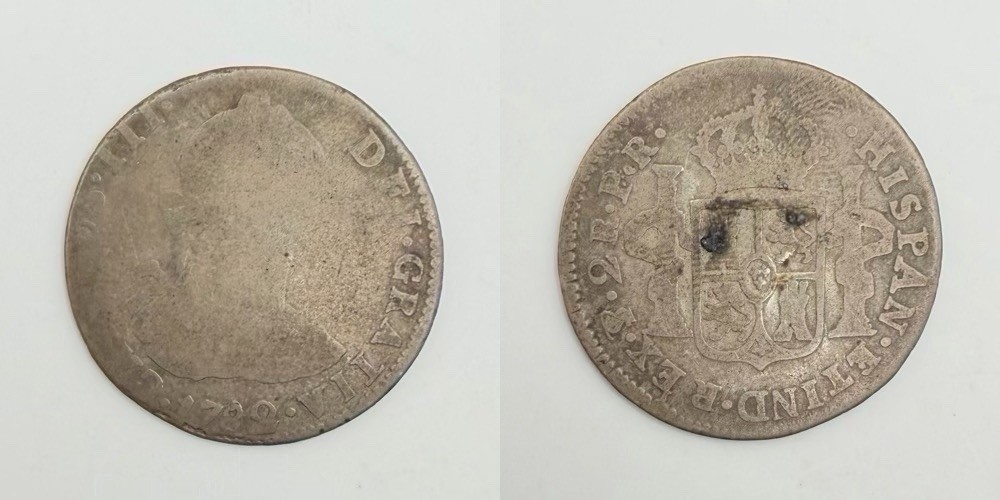 1782 PTS Spanish Colonial Potosi Bolivia 2 Reales Silver AG/G Condition KM #53