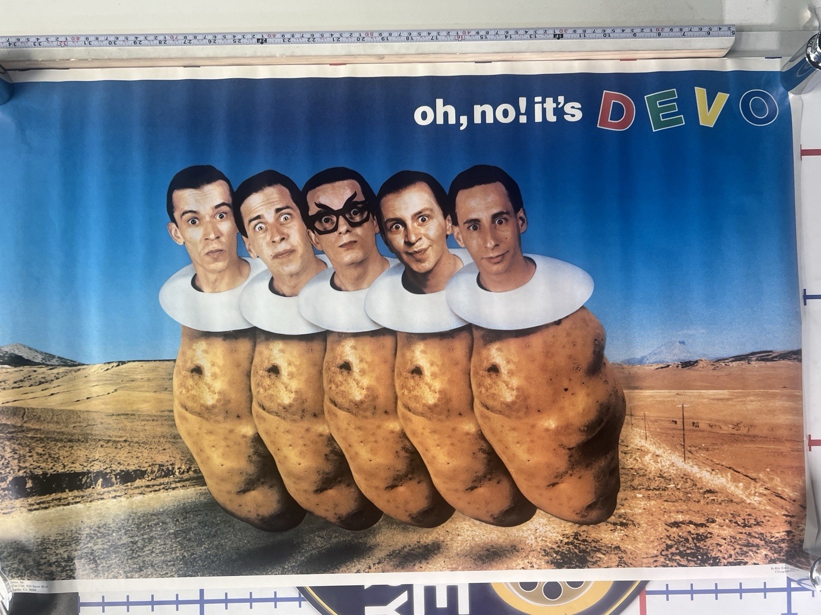 DEVO.  Oh, no It\'s Devo 1982  Fan Club Poster 21x34. Spud Boys. New Wave KROQ
