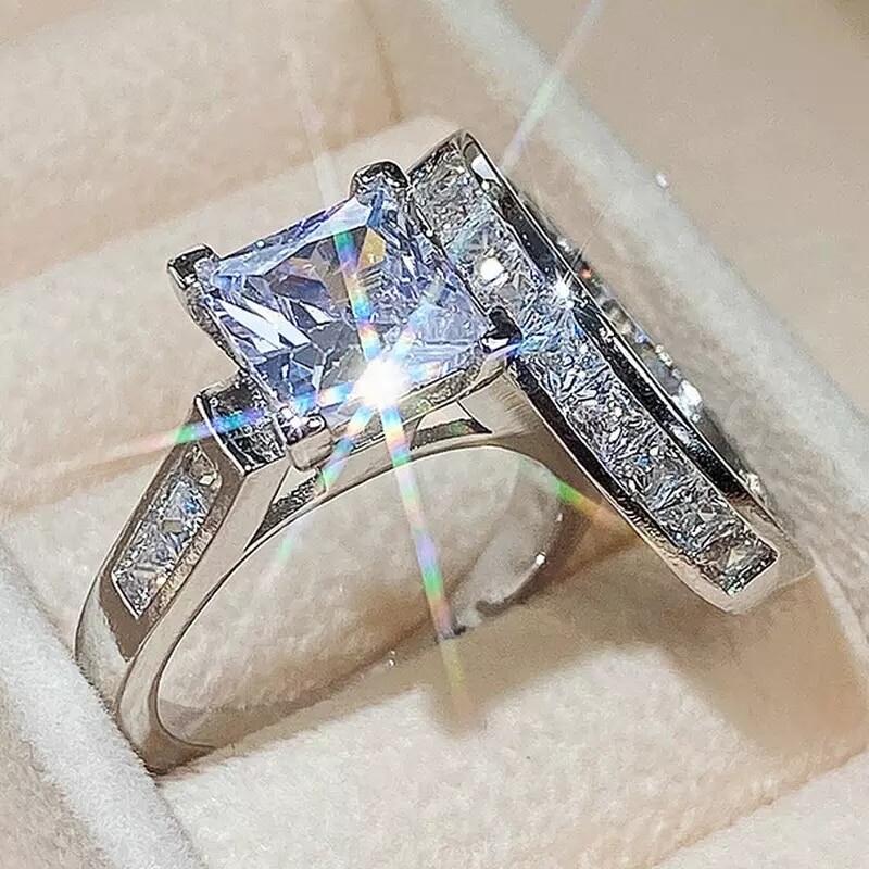 Anillos Sortijas 14k Argollas de Compromiso Matrimonio Oro Plata 925 Para Mujer