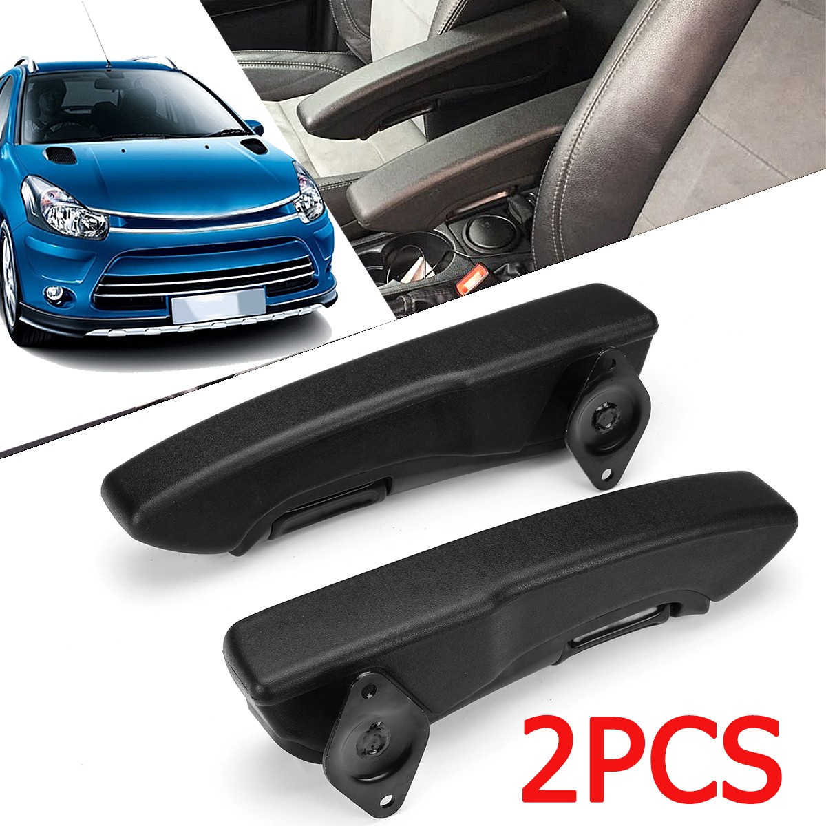 2 PCS Universal Adjustable Car Seat Arm Rest Armrest for Car RV Boat Truck Van