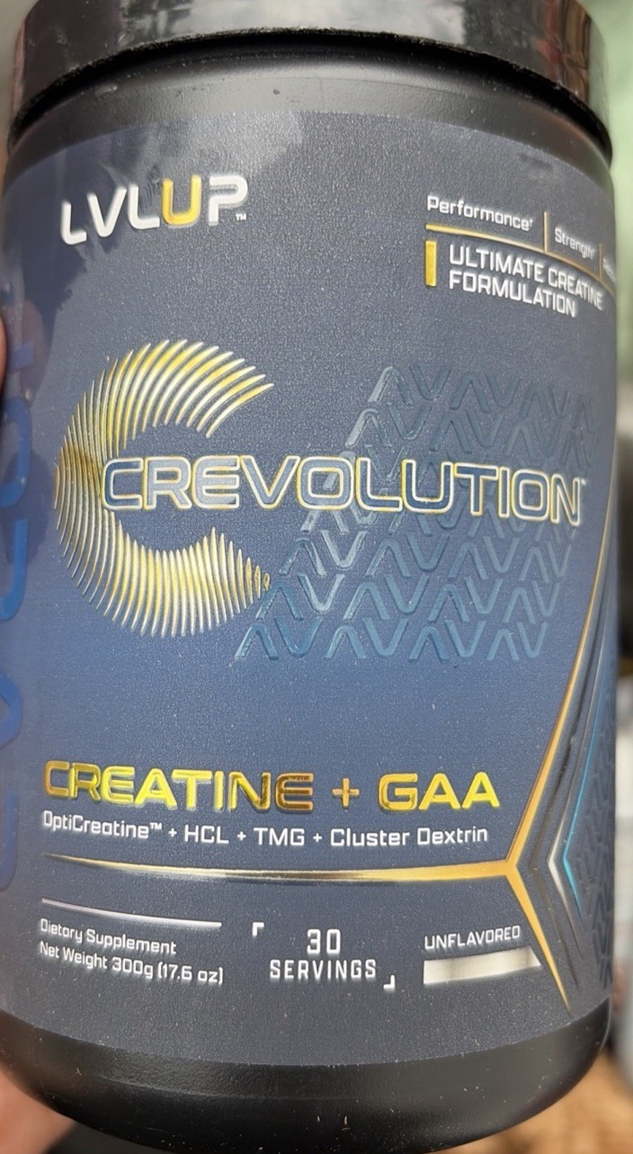 2X. LVLUP Crevolution Creatine + GAA Unflavored Powder Strength Performance 330g