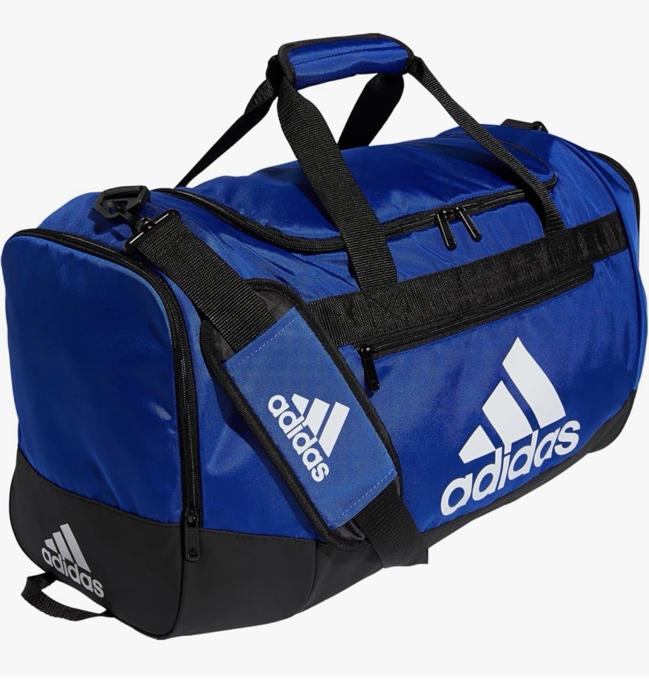Adidas Royal Blue Signature Logo & Crossbody Strap Defender Duffel Bag Large
