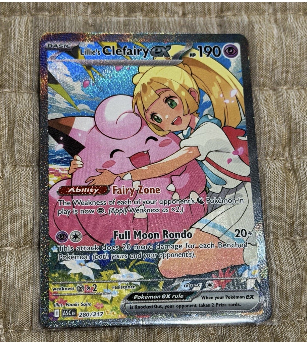 Lillie\'s Clefairy ex 280/217 SV 151 Full Art Holo English 2023