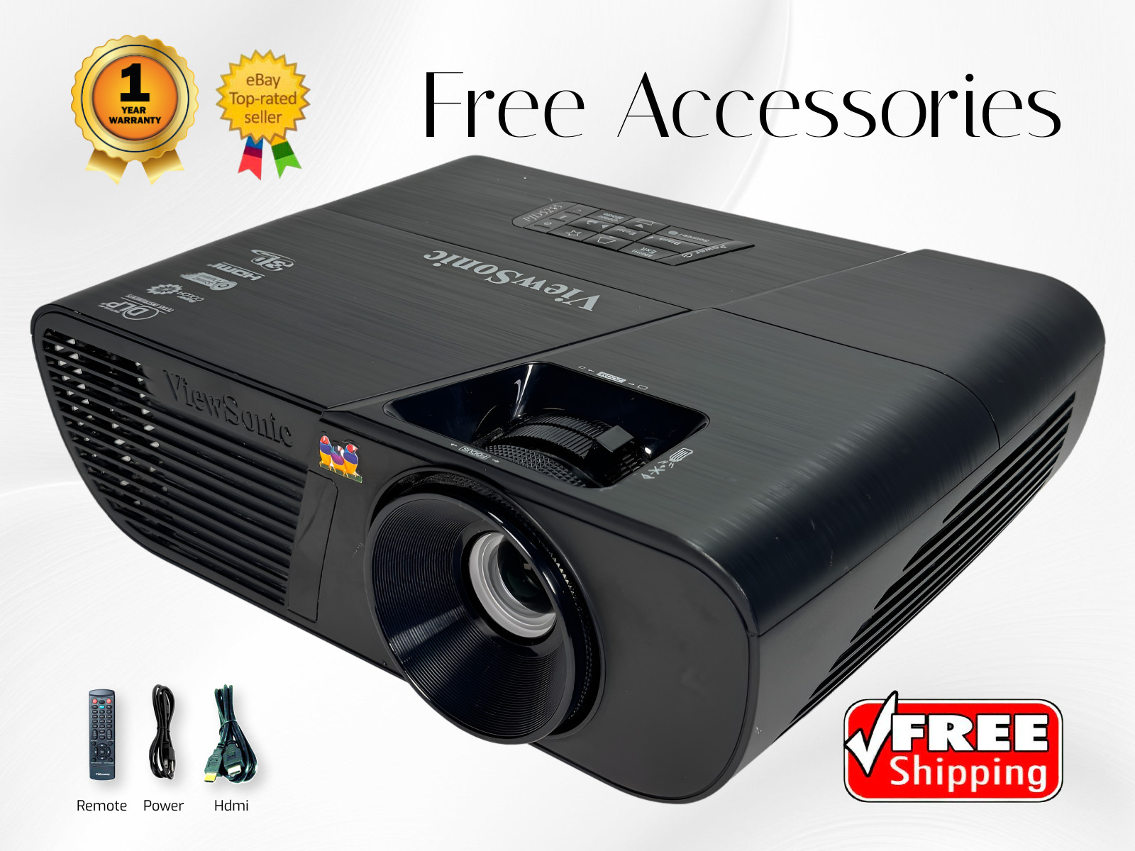 ViewSonic PJD5255 DLP Projector Portable 3300 ANSI Full HD 3D + 1 Year Warranty✨