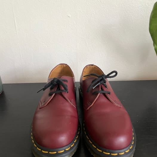 Doc Martens Smooth Leather Oxford Shoes Mens Size 6 Cherry Red Chunky