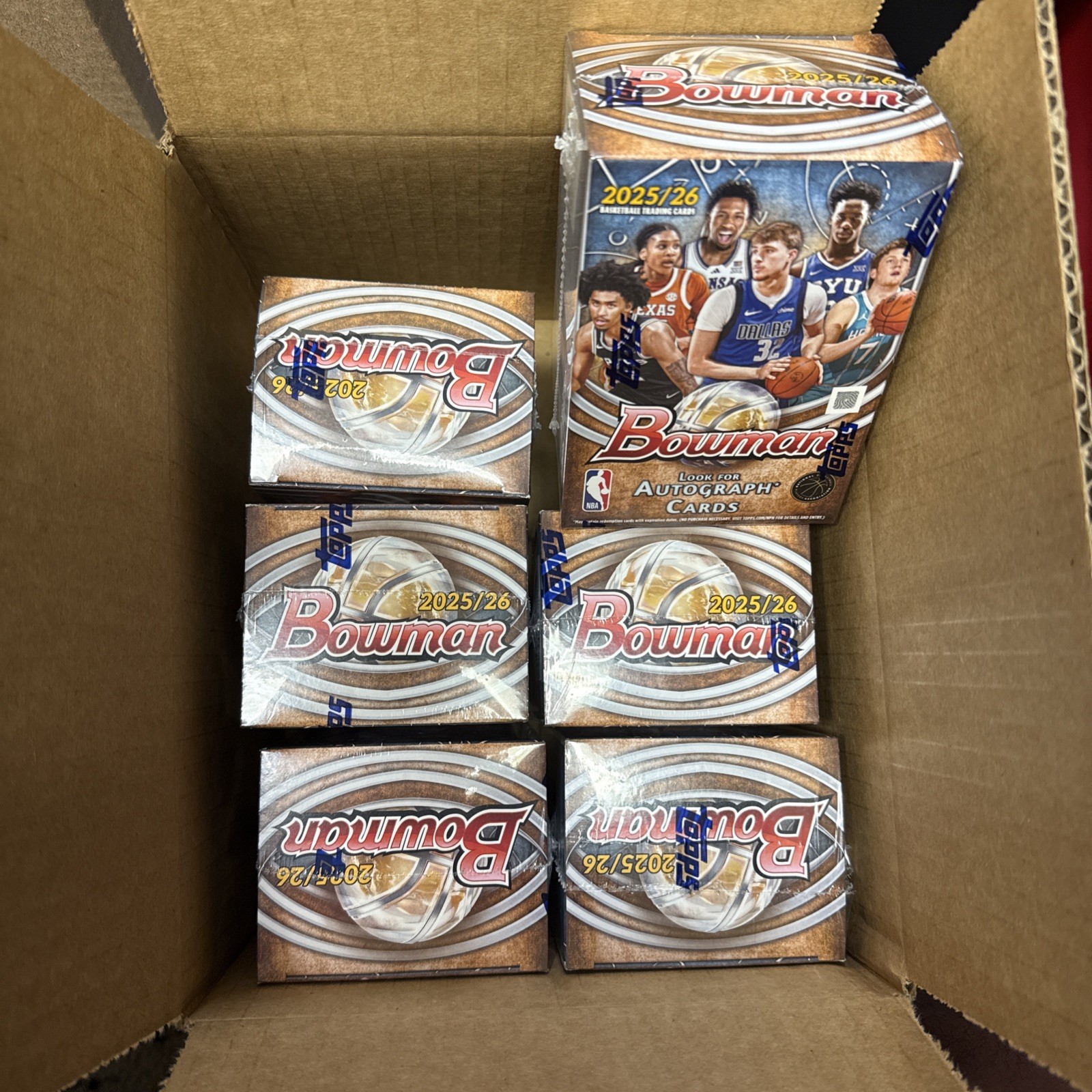 2025-2026 bowman basketball value box lot of 6, factory sealed