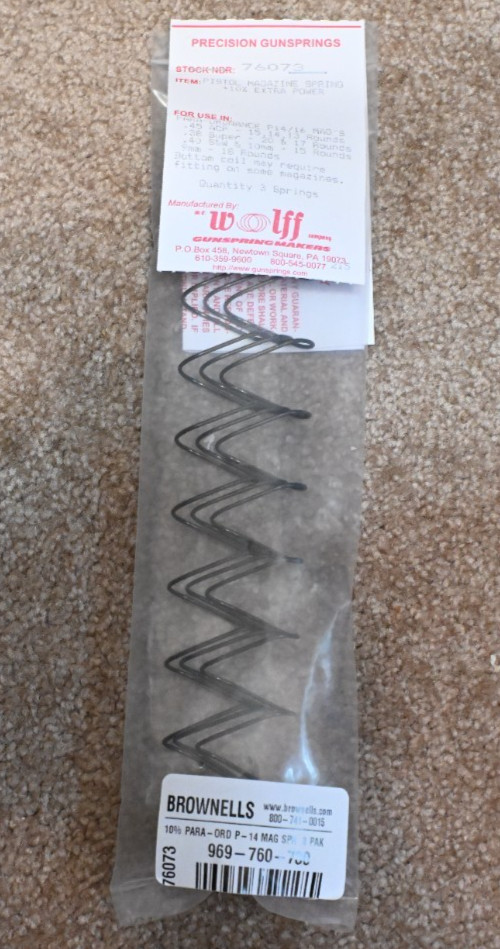 Wolff Pistol Magazine Spring 3 pack for Para-Ordnance P14, 16 +10% Extra Power