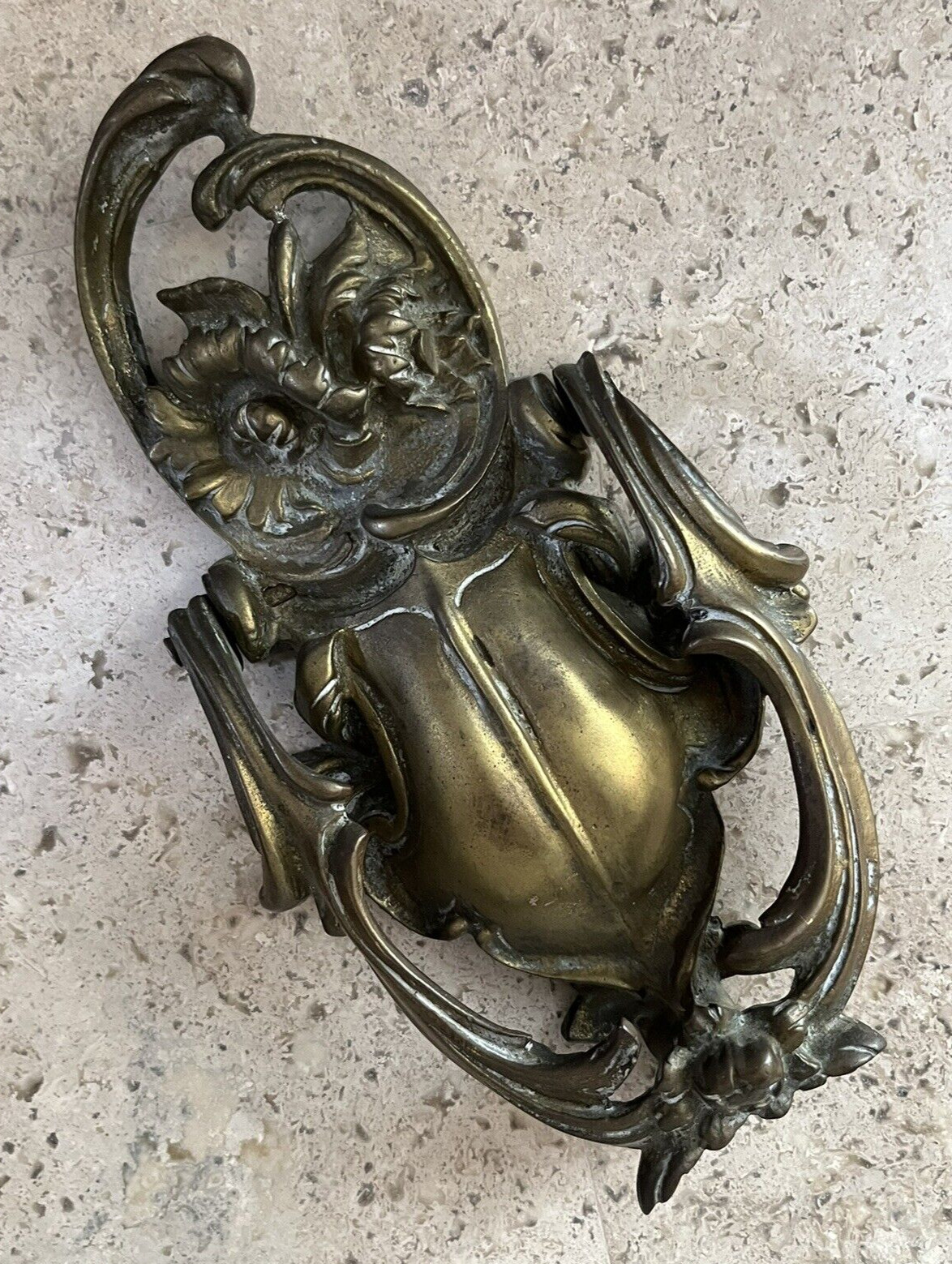 LARGE ANTIQUE c.1895 ART NOUVEAU NEW ORLEANS ARCHITECTURAL SALVAGE DOORKNOCKER