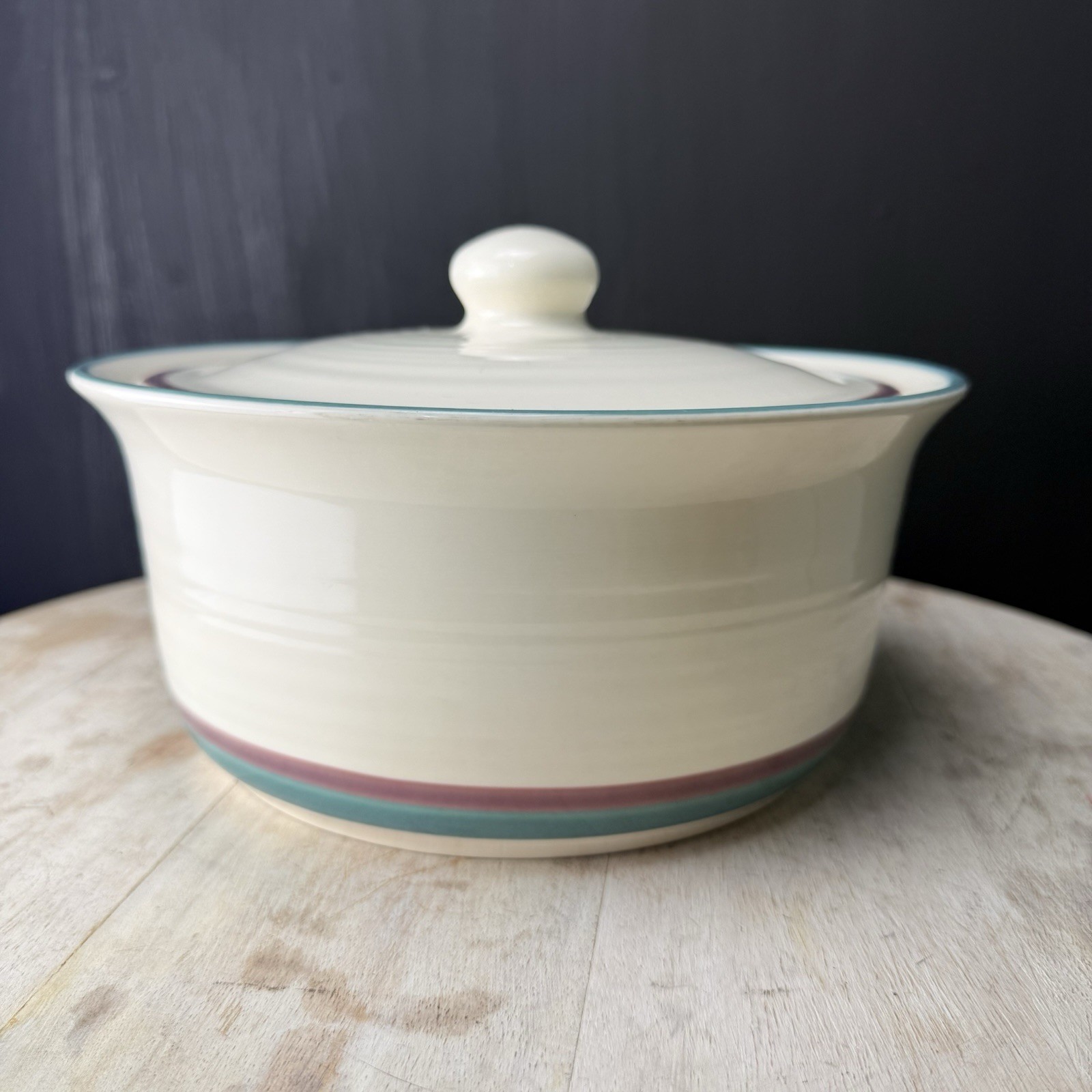 Pfaltzgraff Juniper 2 Qt Covered Casserole Dish Lid 9” USA Stoneware Vintage