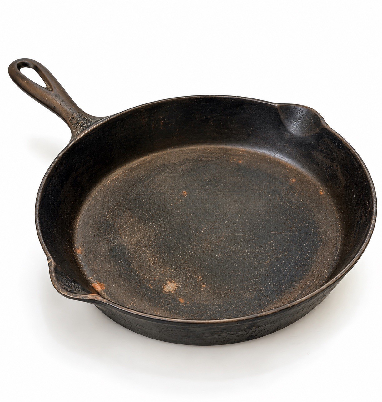 Vintage Cast Iron Skillet No. 9 B Heat Ring Large Antique Unmarked Frying Pan