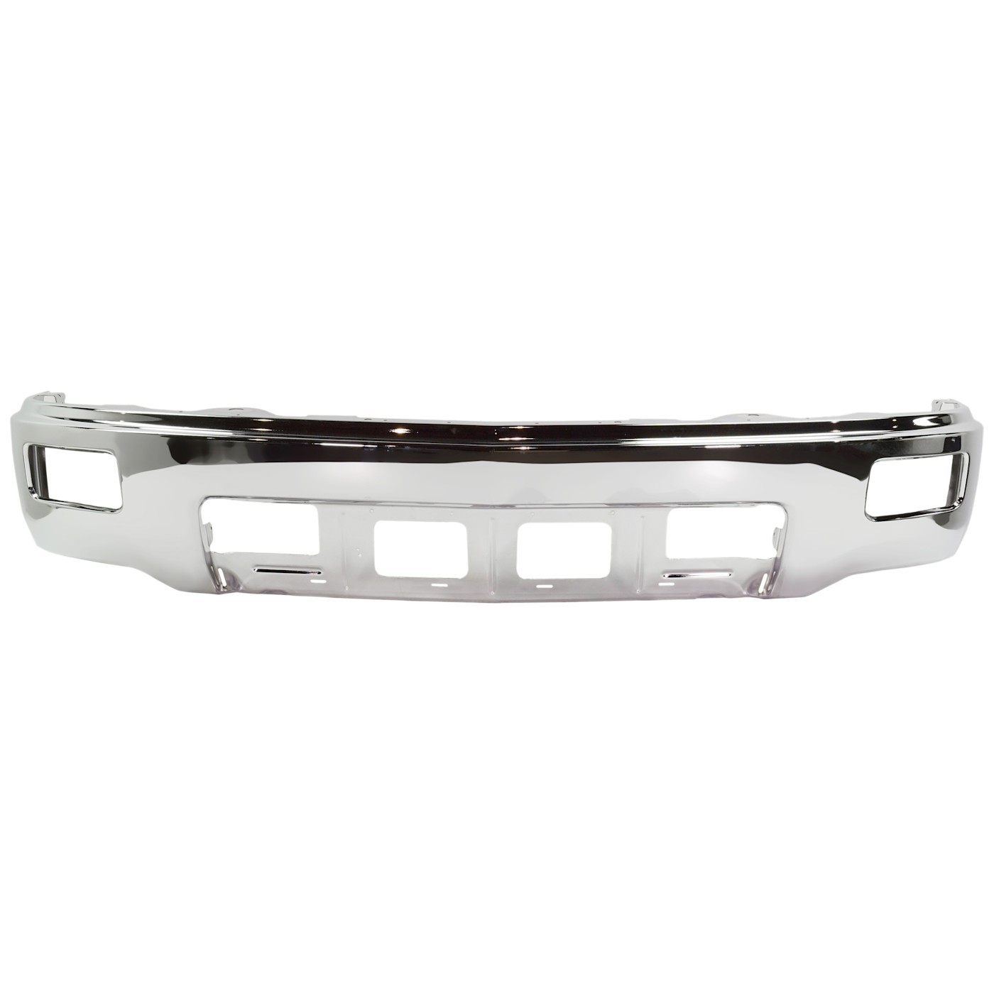 1-Piece Front Bumper For Chevrolet Silverado 1500 14-15 w/ Fog Lamps Chrome