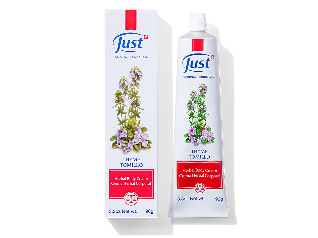 Swiss JUST Crema Herbal Corporal Tomillo Herbal Body Cream Thyme 3.3 oz - 96 gr. Swiss JUST Crema Herbal Corporal Tomillo Herbal Body Cream Thyme 3.3 oz - 96 gr.