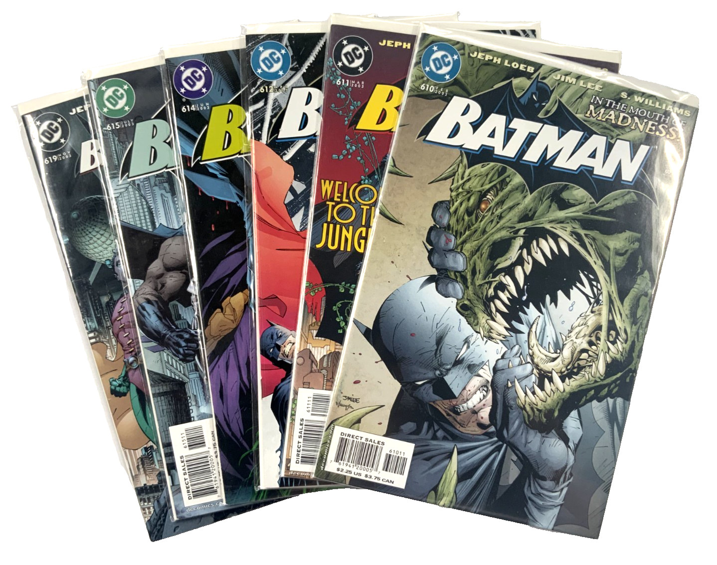 DC Comics BATMAN (2003) #610 611 612 614 615 619 Key Hush Lot (VF/NM to NM)