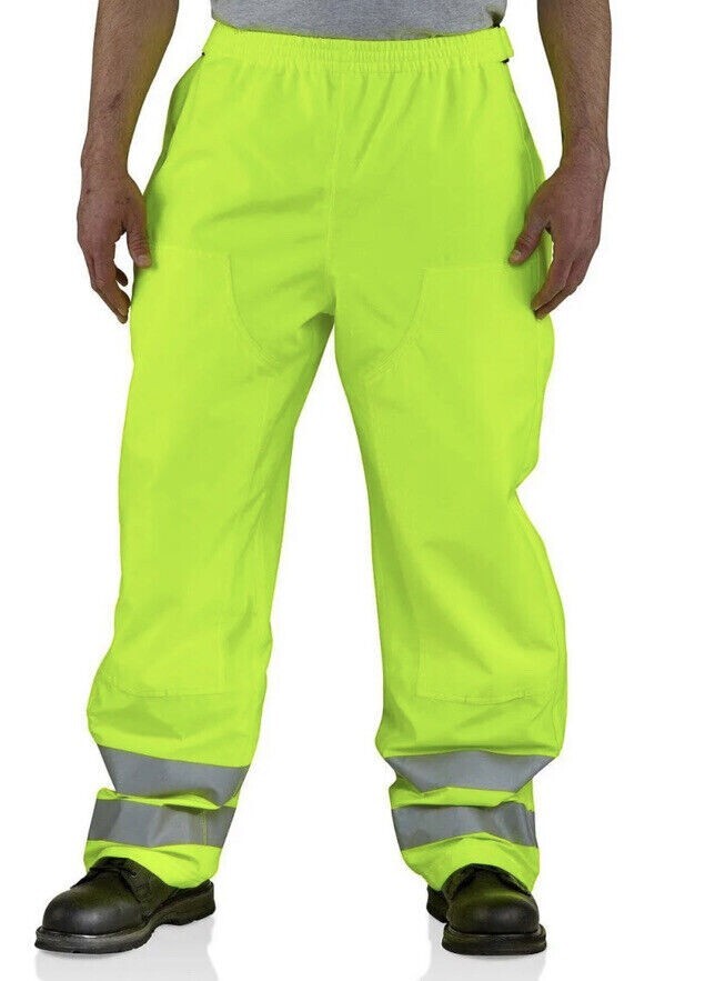 NWT Carhartt Men's Tall High-Visibility Class E Waterproof Pant, Brite Lime SZ L NWT Carhartt Men's Tall High-Visibility Class E Waterproof Pant, Brite Lime SZ L