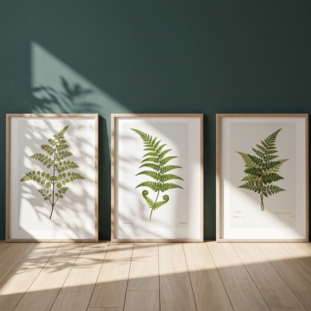 Set of 3 Botanical Fern Art Prints A4 Vintage Woodland Plant Wall Gallery Decor Set of 3 Botanical Fern Art Prints A4 Vintage Woodland Plant Wall Gallery Decor