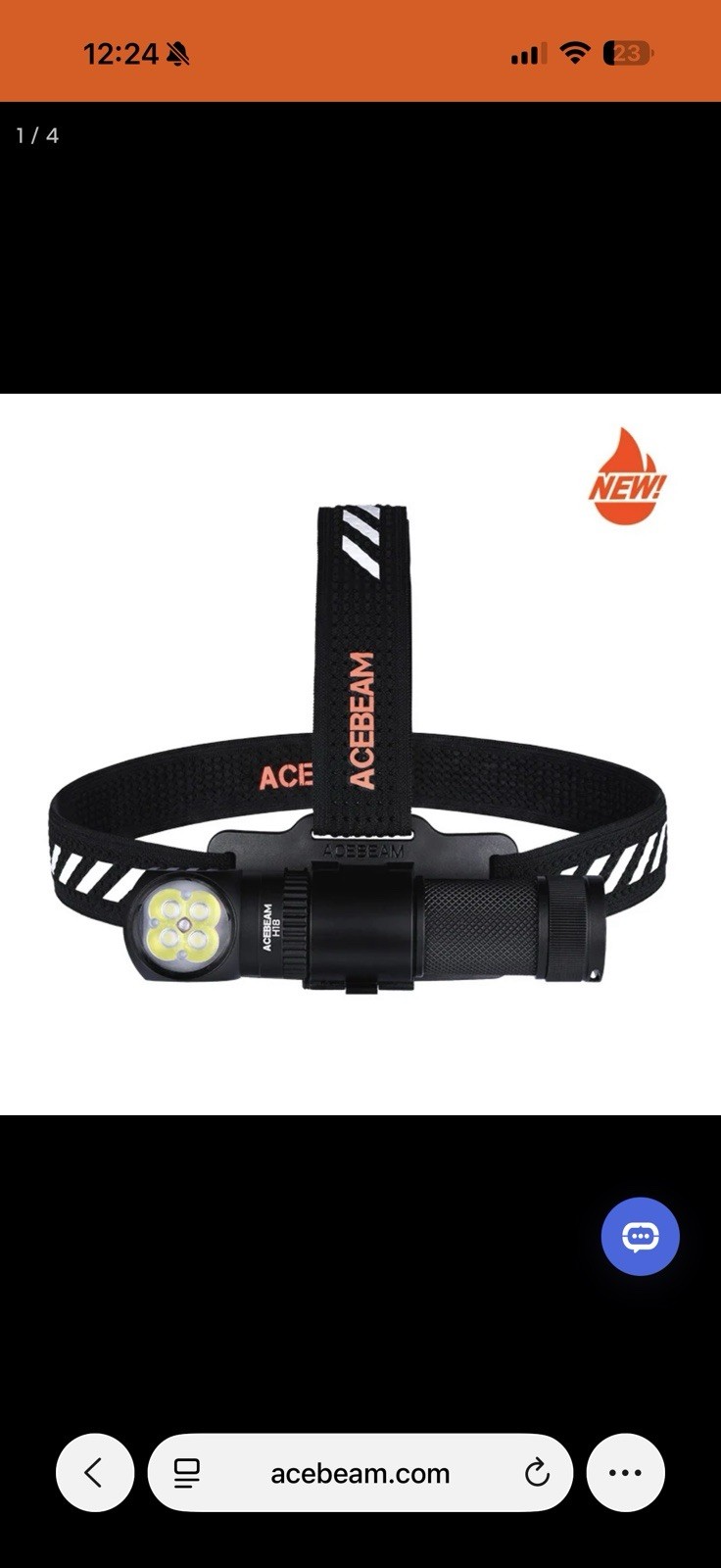 Brand New Acebeam H18 Headlamp/ Right Angle Flashlight (5000k Nichia Edition) 