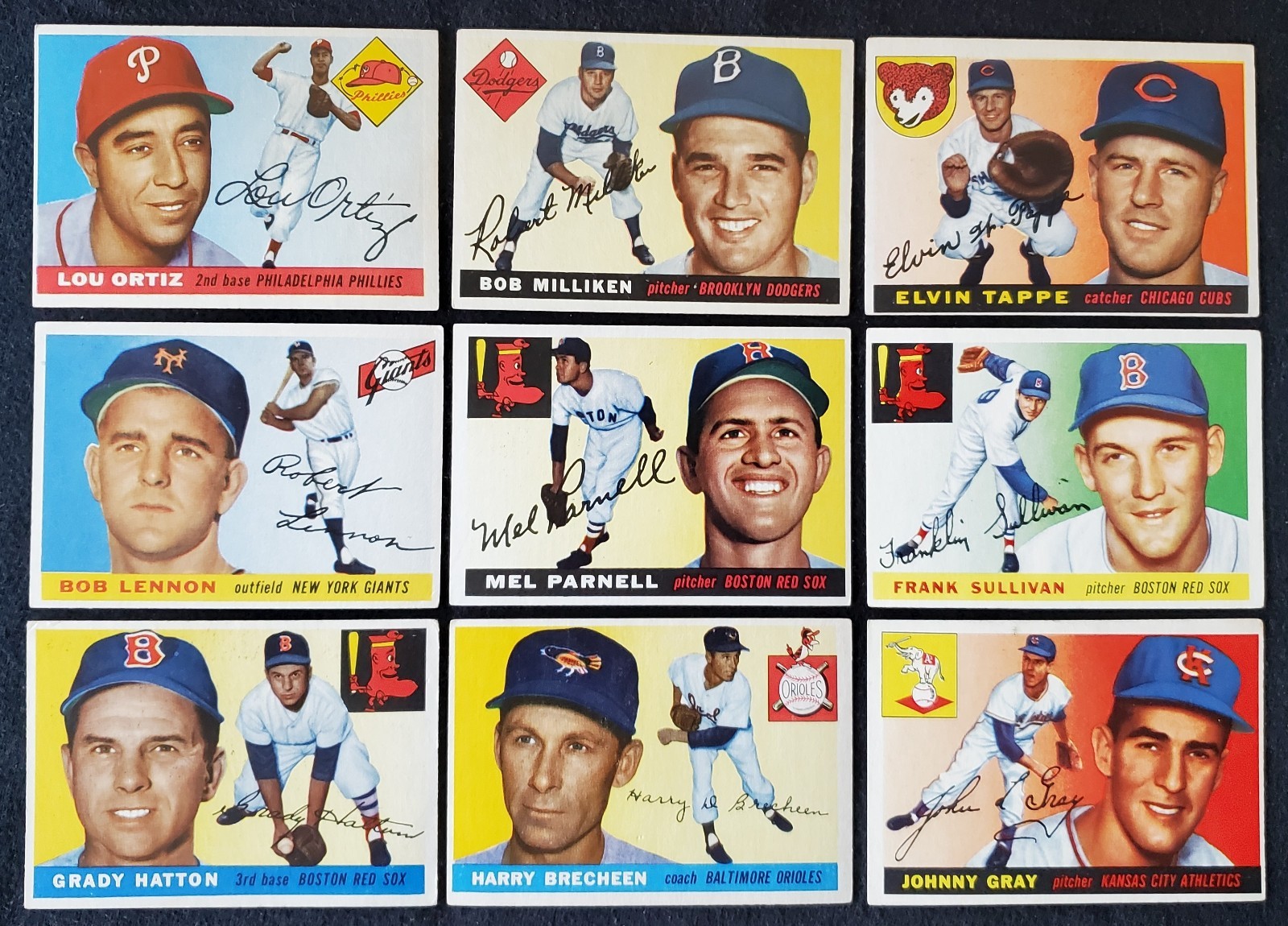1955 MLB 9x HOF MVP All-Star Legends Topps Tall Cards