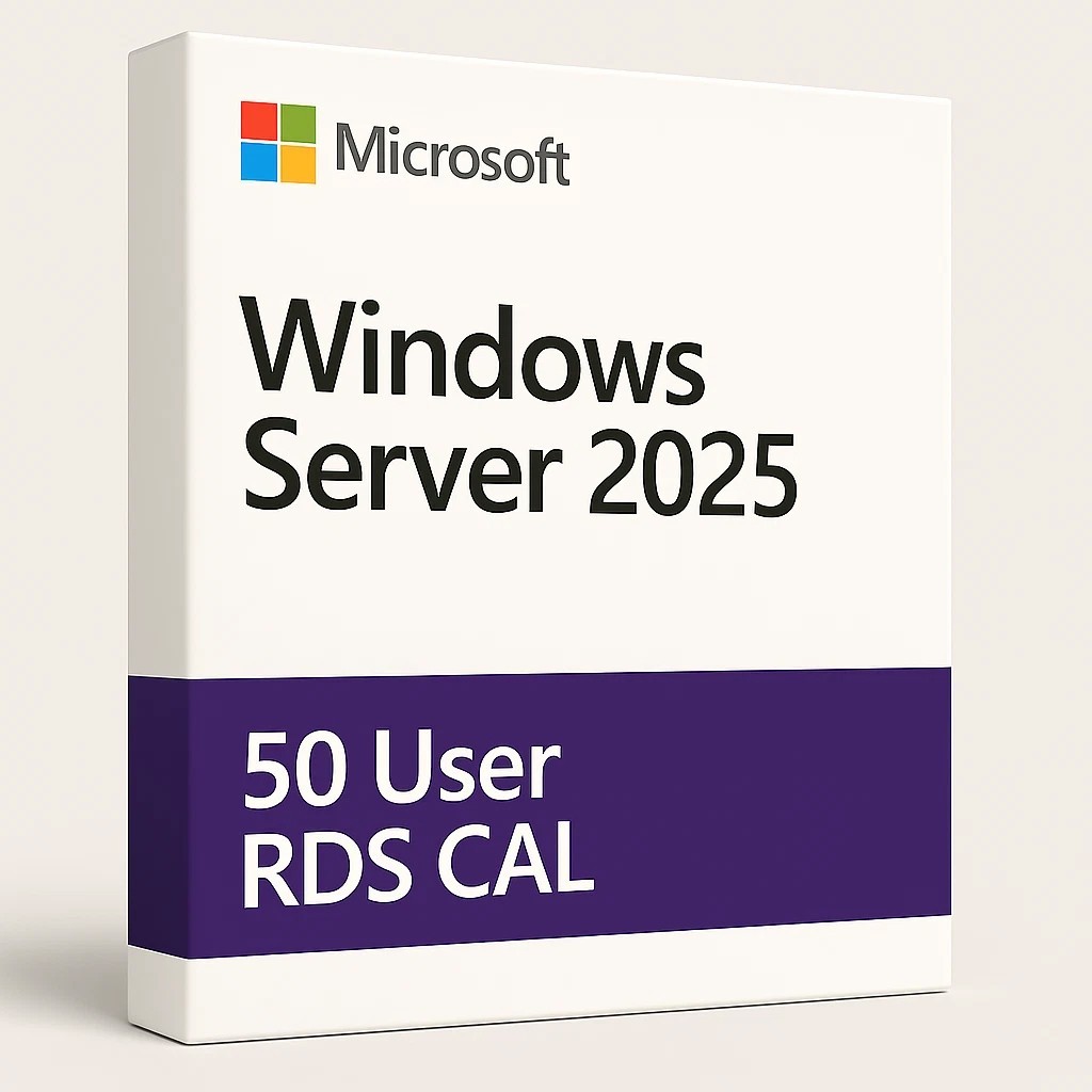 Windows Server 2025 Remote Desktop License - 50 Users RDS CALs Windows Server 2025 Remote Desktop License - 50 Users RDS CALs