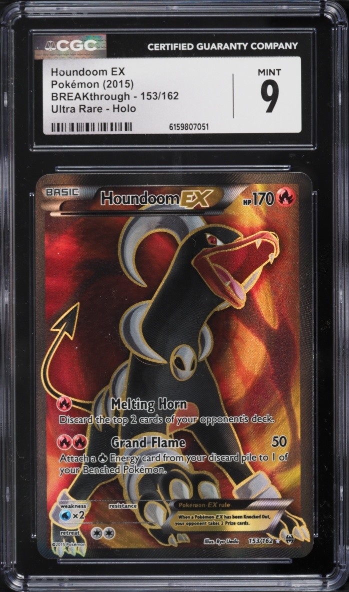 CGC 9 Houndoom EX Full Art Breakthrough 2015 Pokemon Card #153