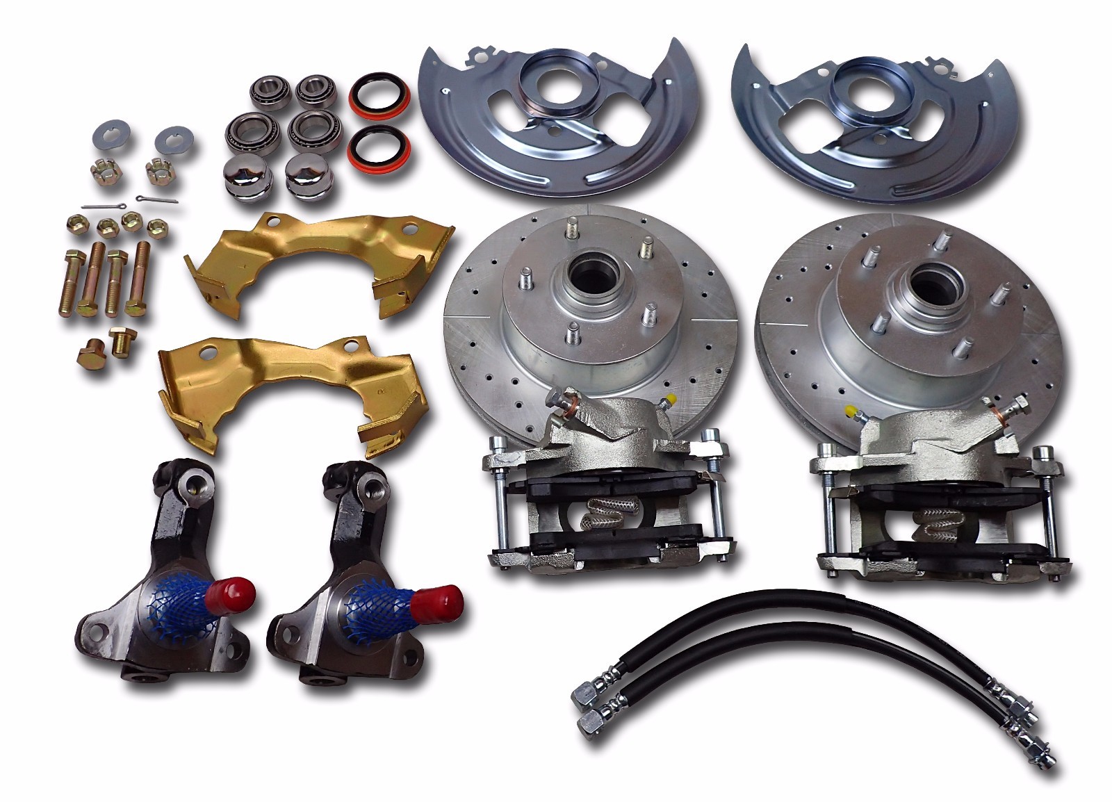 1964 1967 GM A body Chevelle front disc brake conversion drilled slotted rotors