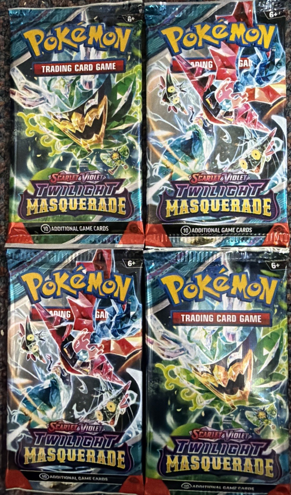 Pokemon TCG  S&V Twilight Masquerade Sealed Booster Pack Lot of 4, Art May Vary