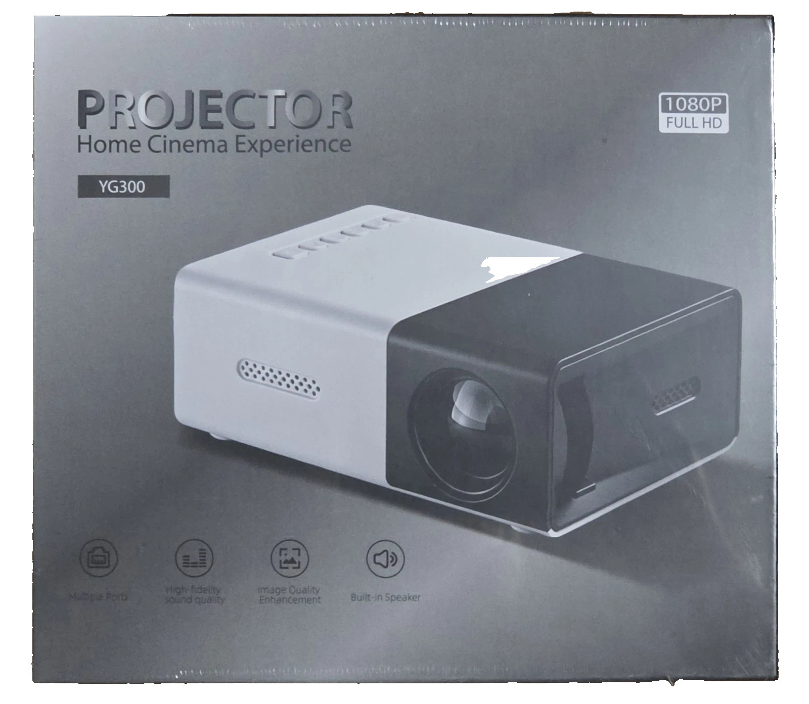 YG300 LED Desktop Projector 1080p FHD Portable Home Cinema Built-In Speaker YG300 LED Desktop Projector 1080p FHD Portable Home Cinema Built-In Speaker