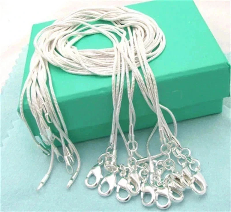 10PCS wholesale 925 sterling solid silver 1MM 16-30inch snake chain necklace 10PCS wholesale 925 sterling solid silver 1MM 16-30inch snake chain necklace