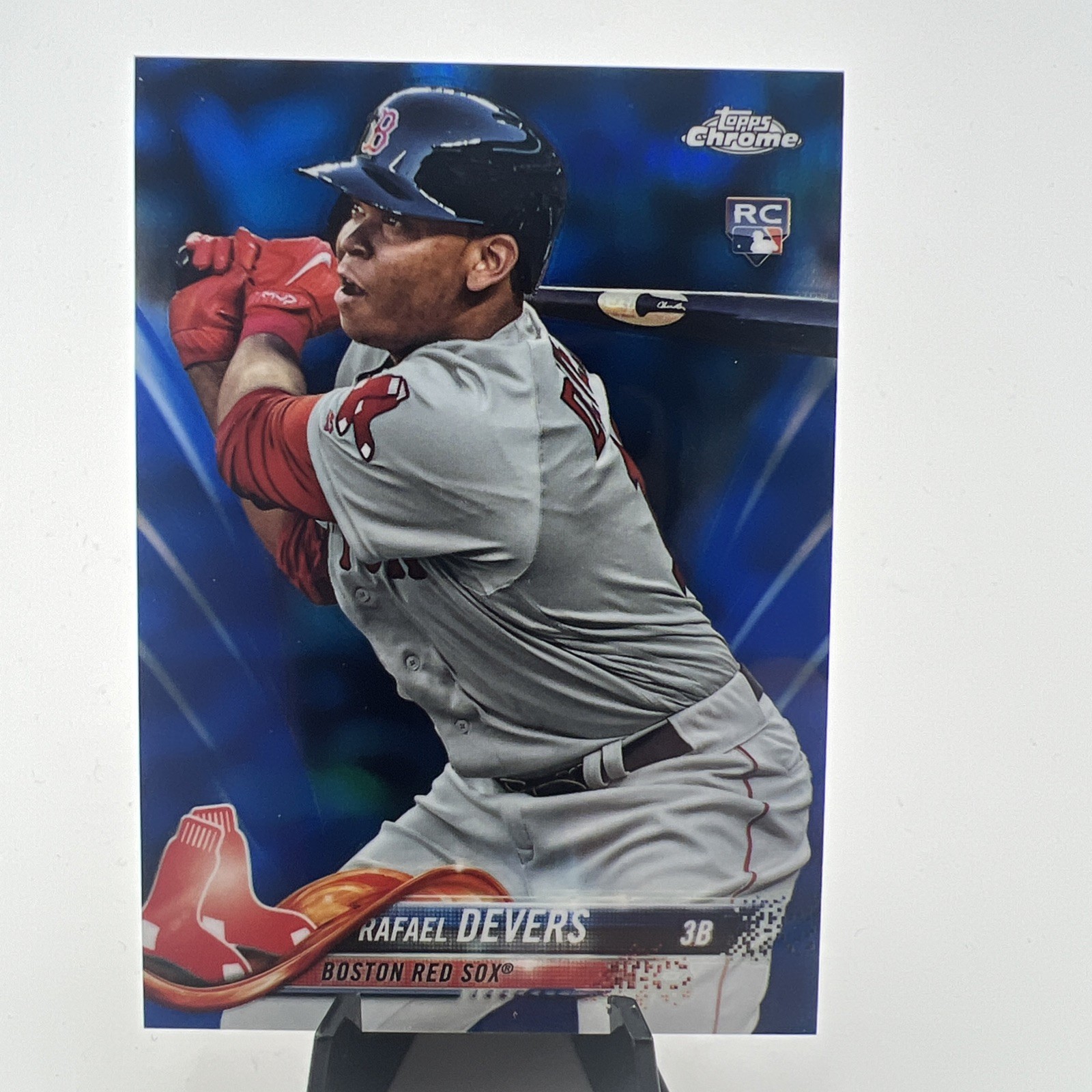 2018 Topps Chrome Rafael Devers True Blue Refractor /150 RC ROOKIE #25