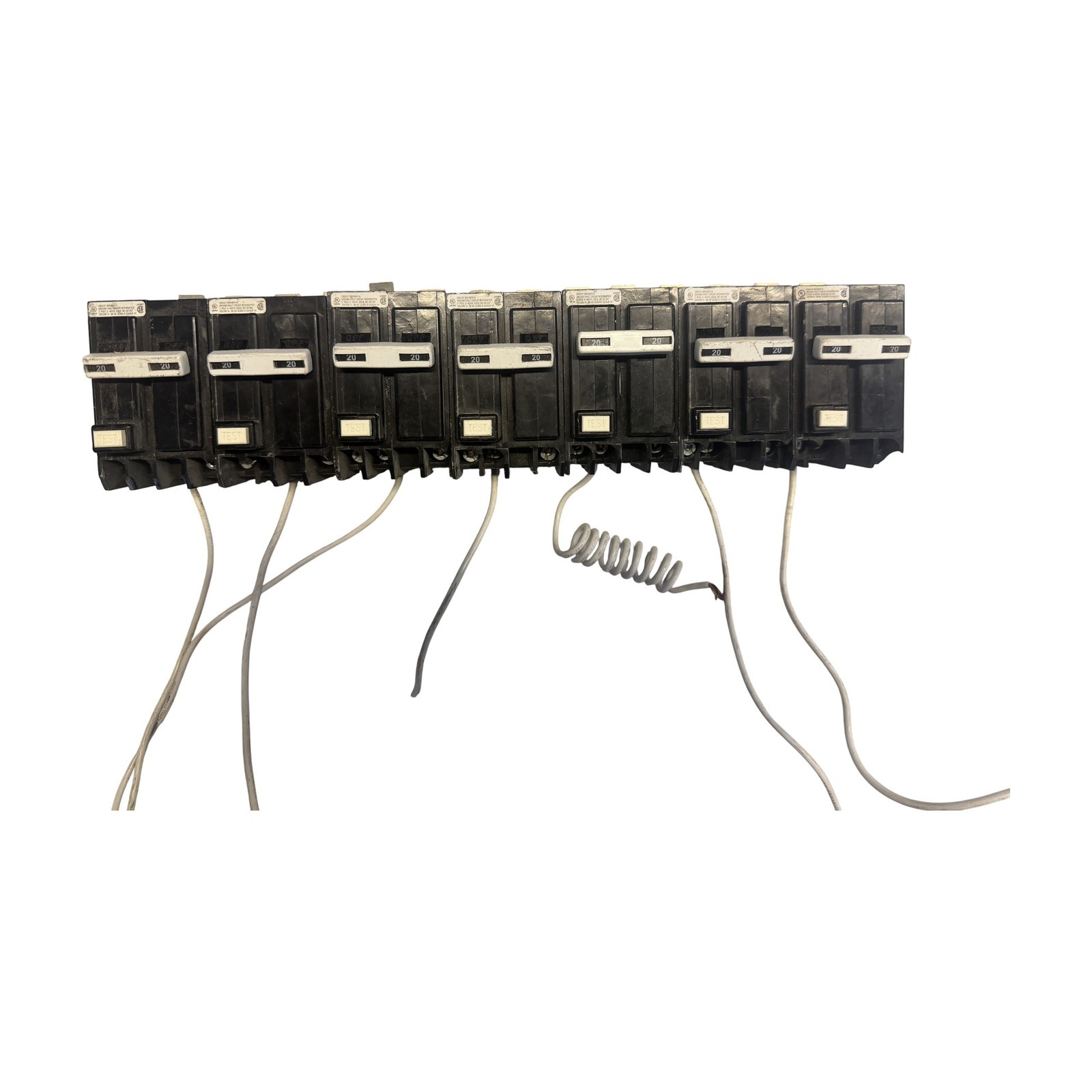LOT OF 7 Eaton QBGFT2020 QuickLag 20A 2-Pole GFCI Circuit Breaker CHIPPED