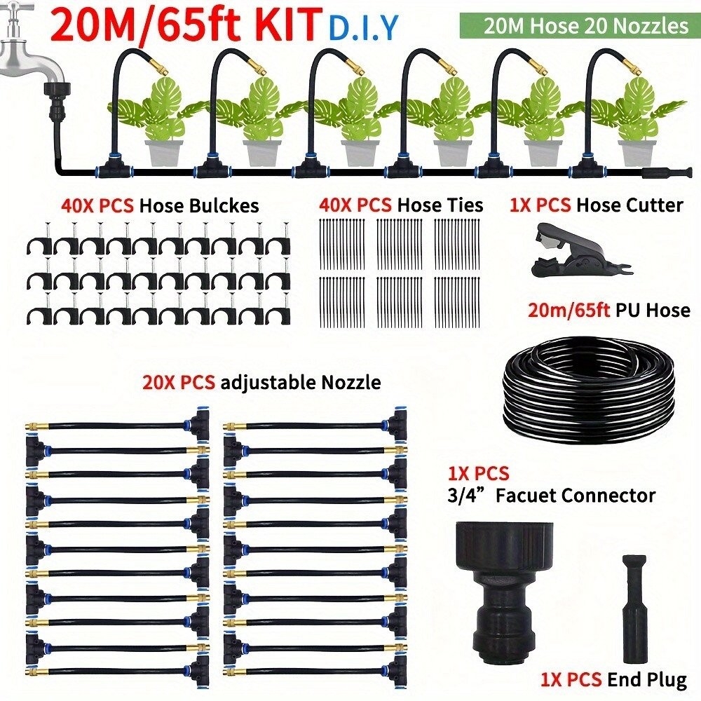 Drip Irrigation Kit Garden Irrigation System Plant Lawn Watering Drip Adjustable
