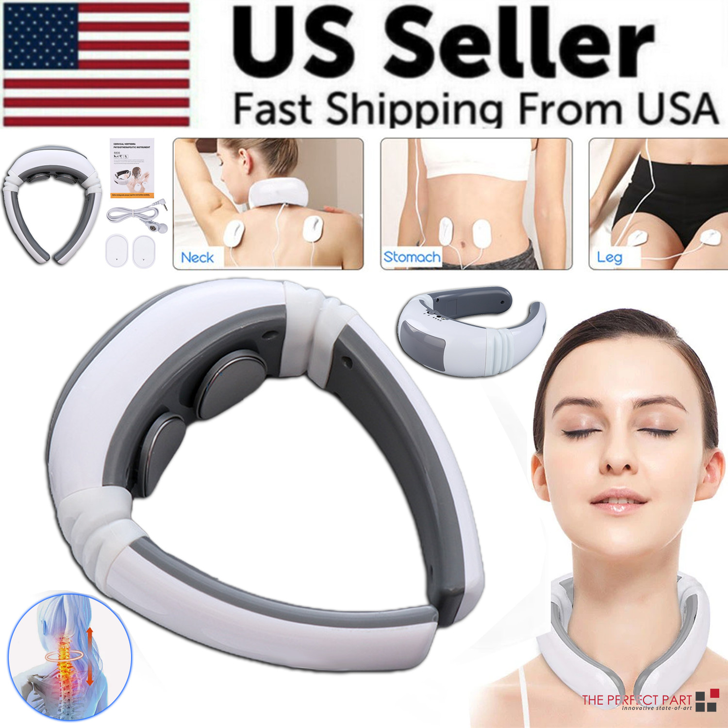Electric Cervical Pulse Neck Massager Muscle Relax Massage Magnetic Therapy US Electric Cervical Pulse Neck Massager Muscle Relax Massage Magnetic Therapy US