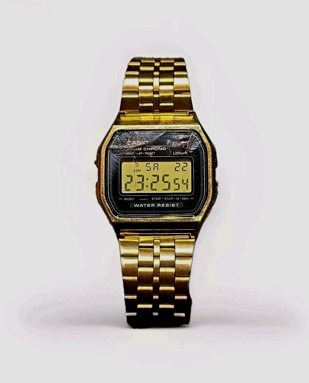 Rare Casio A159WGE Gold Digital Watch Module 593 Japan DH Vintage Black Dial Rare Casio A159WGE Gold Digital Watch Module 593 Japan DH Vintage Black Dial