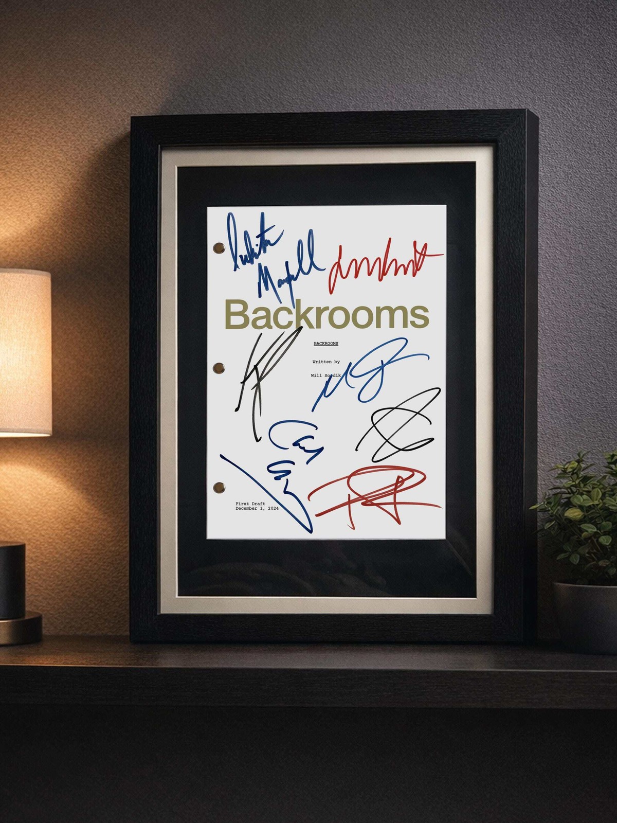 Backrooms Signed Movie Script Reproduction Framed Screenplay