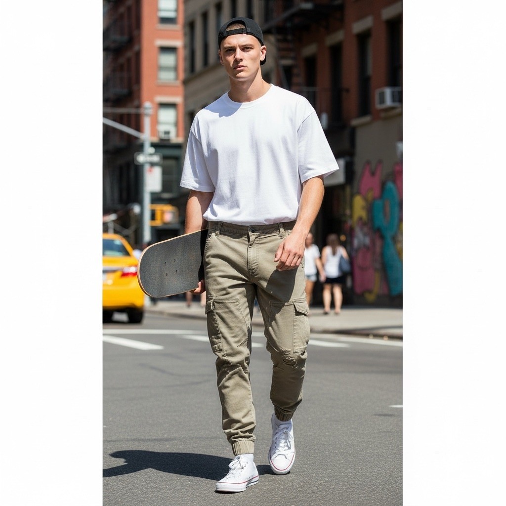 Nena and Pasadena NXP Mens Tan Khaki Distressed Cargo Jogger Pants 32 NPMFF004