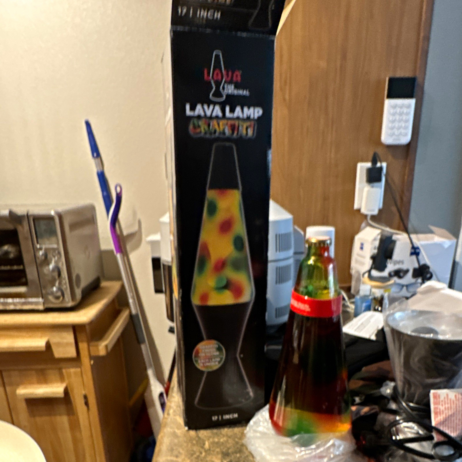 Unique Unused Vintage Original 17 in Graffiti Lava Lamp with Box