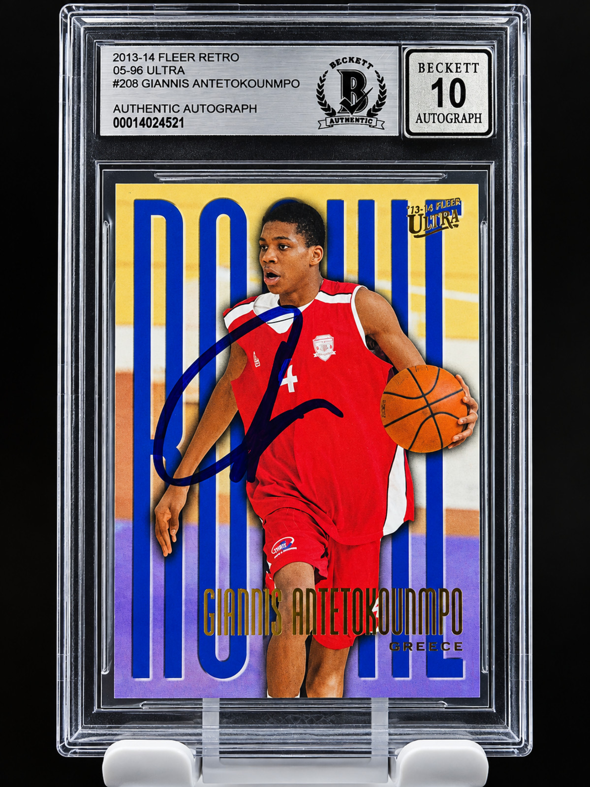 2013-14 Fleer Retro Giannis Antetokounmpo Rookie 1995 Ultra Autographs BGS 10 2013-14 Fleer Retro Giannis Antetokounmpo Rookie 1995 Ultra Autographs BGS 10