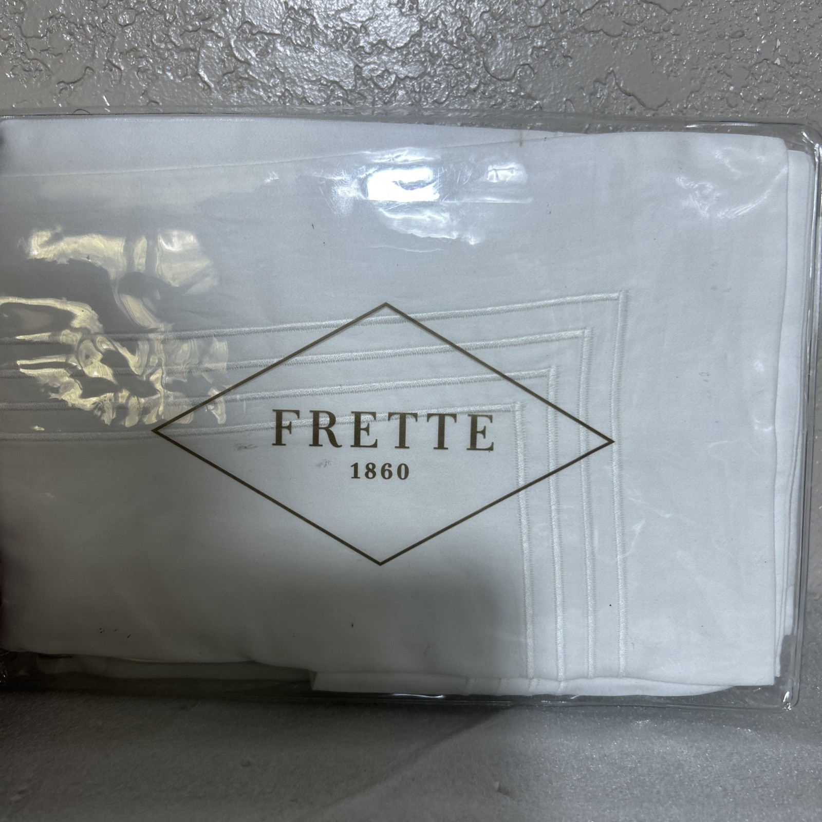 Frette Cruise Cotton Sateen Standard Sham - Made in Italy - White/White $290