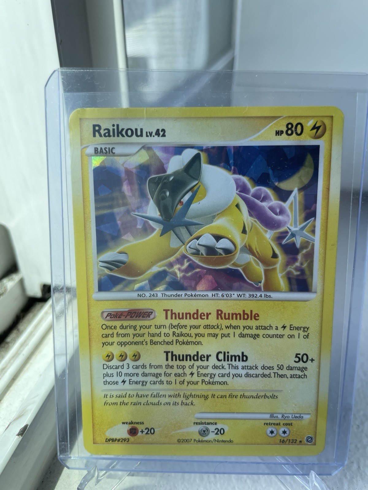 Pokemon TGC 2007 Shattered Holo Secret Wonders Raikou 16/132