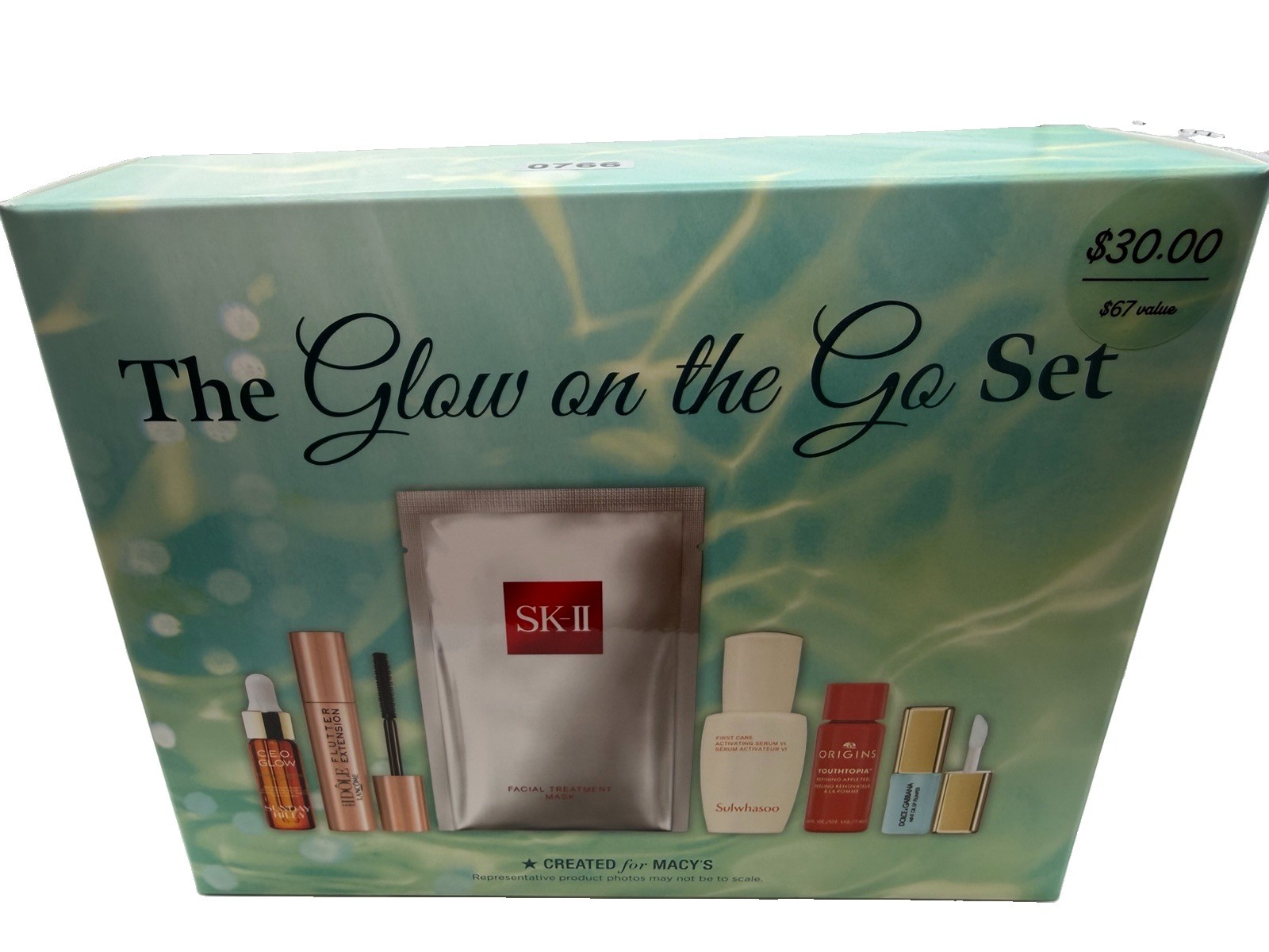 Macy’s Glow On The Go 6 Pc Set SK-II Sunday Riley Dolce Gabbana Lancome NEW