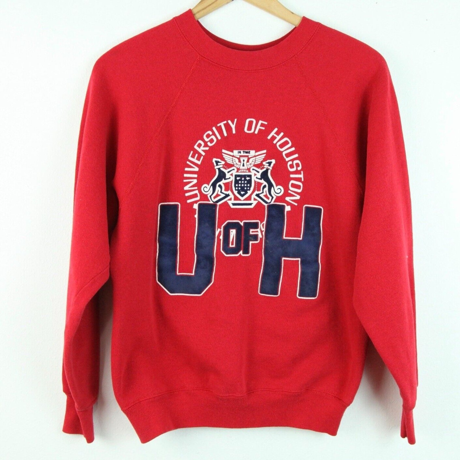 Vintage 60s 70s Artex University of Houston Flocked Sweatshirt Red S College Vintage 60s 70s Artex University of Houston Flocked Sweatshirt Red S College