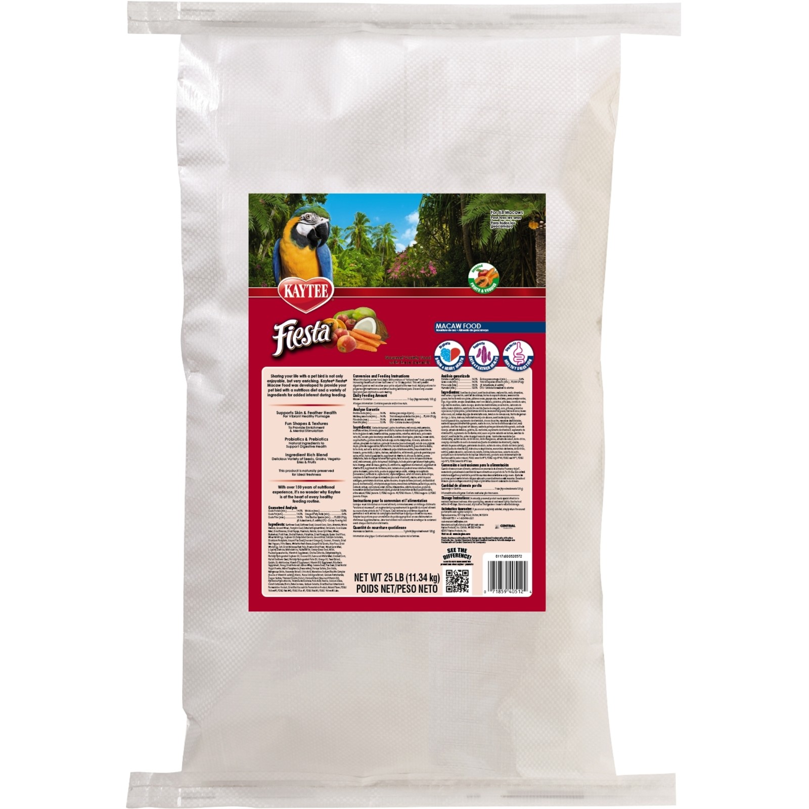 Kaytee Fiesta Gourmet Parrot Food, 25lb