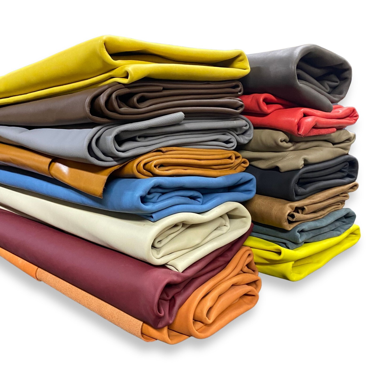 Assorted Upholstery Leather Hides - B+ Grade - High-Quality Cowhide leather
