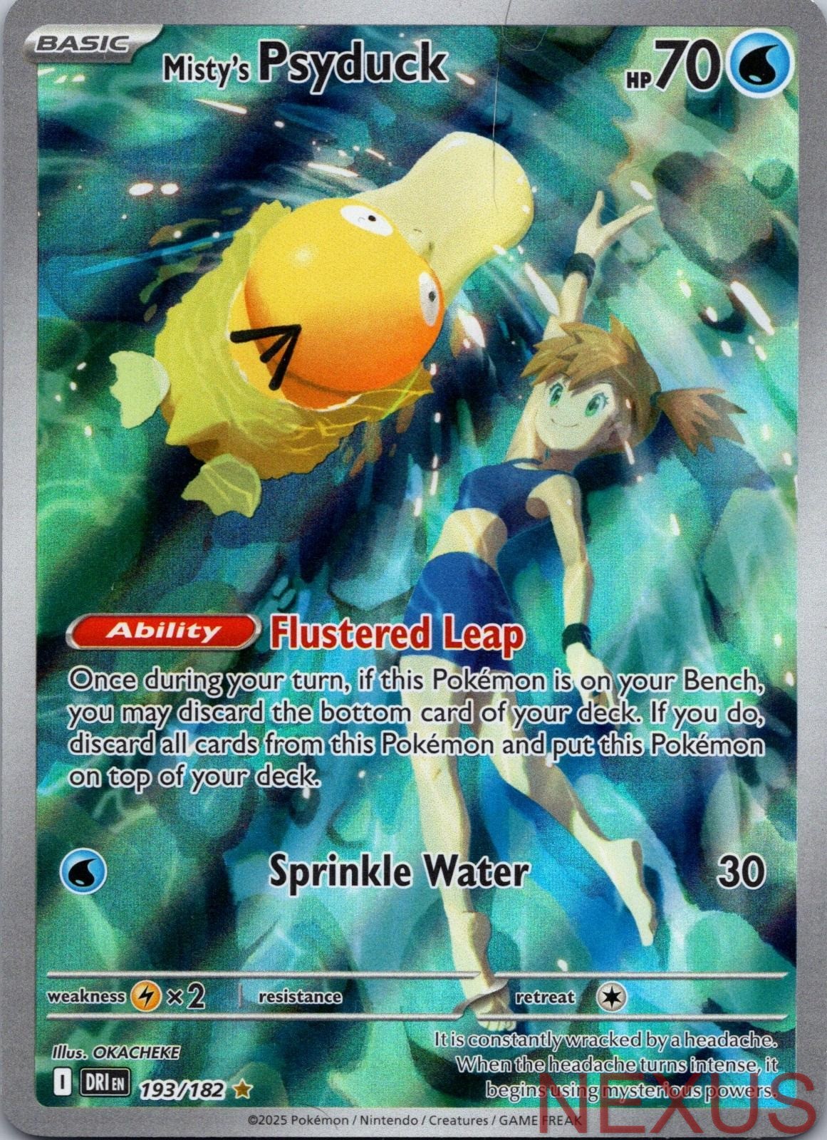 Misty's Psyduck 193/182 Illustration Rare Holo Near Mint